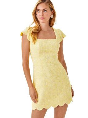 NEW Yellow Chic Chick LILLY PULITZER Maisley Boucle Shift Dress 6 NWT